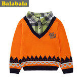 巴拉巴拉冬季新款童装男幼童针织衫套头宝宝儿童毛衣男假两件上衣