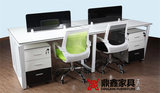 福州办公家具厂 职员办公桌椅 黑白时尚现代四人组合屏风位工作位