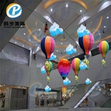 商场中庭吊饰美陈购物中心展厅热气球美陈展厅装饰汽车4s店装饰