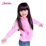 笛莎（DEESHA）女童品牌童装新品儿童镂空字母印花卫衣 红色 130