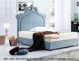 星尚外贸出口欧式软包布艺双人床 美式乡村风格床1.8米结婚床方床