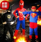 儿童圣诞节cosplay服装幼儿蜘蛛侠紧身衣超人衣服演出蝙蝠侠男童