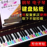 超薄钢琴键盘贴纸五线谱简谱电子琴练习纸88键琴贴61键音符键位贴