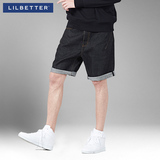Lilbetter男士牛仔短裤 夏季薄款五分裤直筒休闲修身中裤马裤男潮