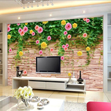 欧式大型壁画电视背景墙壁纸影视墙布3D立体无缝墙布复古玫瑰墙纸