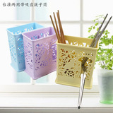 新款加厚台式吸墙两用筷笼 带强力吸盘易安装塑料分格筷子架筷筒