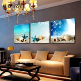 客厅装饰画现代简约无框画卧室挂画地中海沙发背景墙画海星 壁画