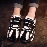 夏季新款运动鞋厚底增高黑白大头鞋小汽车女式单鞋韩版复古原宿风