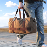 牧之逸超大容量手提旅行包帆布行李包男短途出差旅行袋单肩旅游包