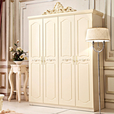 欧式四门衣柜卧室家具组合整体衣橱收纳柜法式田园衣柜白色储物柜
