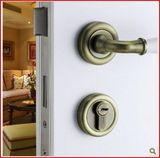 德国 欧式青古铜室内门锁分体锁卧室仿古锁具白色陶瓷房门把手