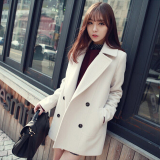 2015秋季女装新款修身款大码韩版中长款呢子大衣风衣潮毛呢外套