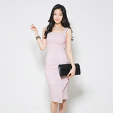 两件套装裙2016夏季韩版女装时尚气质修身显瘦性感包臀背心连衣裙