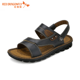 红蜻蜓男凉鞋 夏季真皮日常休闲舒适防滑透气夏沙滩凉鞋 5809