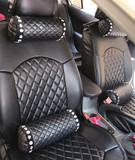 韩国个性钻石水晶黑色汽车内饰品汽车头枕护颈枕车枕
