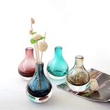 欧式手工彩色艺术小号玻璃花瓶 香水分装瓶 餐桌书桌装饰品摆件