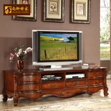 尚轩世家 美式电视柜 2米欧式电视机柜地柜 实木雕花储物电视柜
