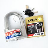 带防伪英国XENA摩托车碟刹锁牙盘锁小U锁XSU69s3不锈钢抗液压挂锁