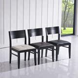橡木框架餐椅黑白咖啡色软包坐面休闲椅酒店专用餐椅简约现代