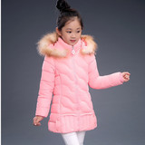 女童棉衣外套新款冬装童装女 冬季棉袄韩版中长儿童棉服中大童F14