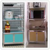 包邮烤箱微波炉铝合金柜子定做碗橱柜厨房储物餐边柜家用茶水柜