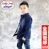 2015冬季童装男童宝宝牛仔加绒长袖衬衫儿童衬衣外套加厚韩版潮