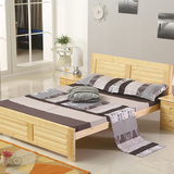 全实木床松木1.8米双人大床简约现代经济型1.5米原木床单人床包邮