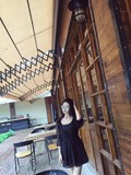夏装2016韩版名媛气质花边吊带裙+V领荷叶袖蕾丝开衫两件套连衣裙