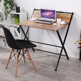 公书桌简约收纳桌子免安装可折叠桌 家用台式电脑桌 置物架写字办