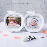 2框5 6 7寸苹果形可爱创意连体相框组合摆台影楼韩式儿童宝宝相册