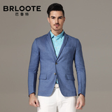 Brloote男士苎麻春季休闲西服 男修身薄款小西装便西单西英伦外套