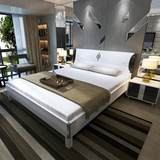 板式床简约现代双人床1.5米╱1.8米 烤漆储物收纳高箱床 席梦思床