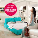 帝巢万佳现代简约双人床 布艺床可拆洗 小户型1.8米婚床 软包布床