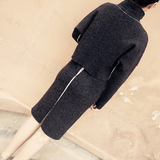 羊绒连衣裙子秋季2015冬装中长袖韩版两件套装时尚套新品包臀女款