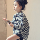 儿童长袖格子衬衣2015新款秋季男女童中长款韩版纯棉童装宝宝衬衫