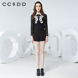 CCDD2016春装专柜正品新款女装衬衫轻柔透视雪纺衫百搭黑色