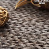 印度进口客厅茶几地毯北欧宜家现代手工编织黄麻美式乡村中式地毯