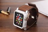 apple watch保护壳真皮手表带腕带iwatch全金属防锈全包铝合金套