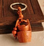 一桶金桃木雕刻立体钥匙扣汽车钥匙扣挂件挂饰品批发定制小装饰品