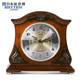 RHYTHM日本丽声欧式复古整点报时座钟木质创意音乐钟CRH125CR06