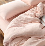 无印日式水洗全纯棉纯色床笠床单双人白色良品4四件套 床上用品