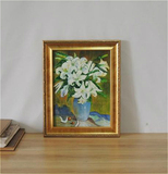 《百合花》纯手绘写生静物油画小幅风景欧式外框印象主义特价促销