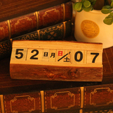 创意小礼品 zakka杂货 摆件复古原木日历做旧小台历 生日礼物