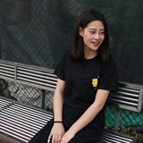 韩国学院风辛普森卡通t恤男女同款情侣装夏季纯棉短袖宽松学生tee