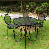 欧式铁艺庭院户外桌椅子组合三件套装休闲室外咖啡桌椅阳台小圆桌