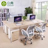 广州 办公家具四人位职员办公桌 员工电脑桌4人组合 公司职员桌椅