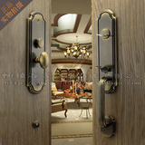 贝尔维帝别墅大门锁仿古简欧式进户门锁中式美式纯铜双开子母门锁