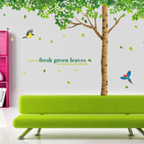可移除墙贴纸/绿树林萌/客厅卧室背景墙纸贴电视墙贴画壁饰