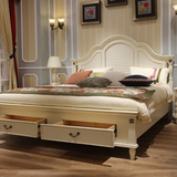 美式乡村床实木床欧式床双人床储物1.8米田园公主床地中海床白色