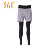 361度男装假两件运动裤跑步运动套装361时尚潮流紧身裤